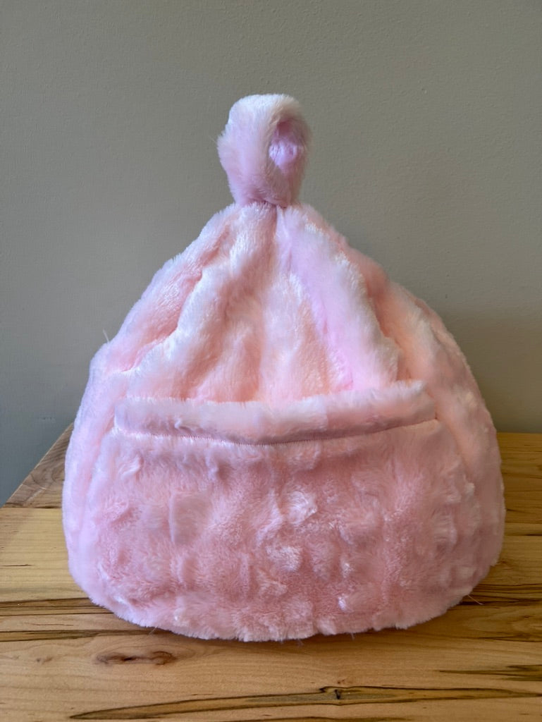 Pink Faux Fur Pouf The Book Pouf