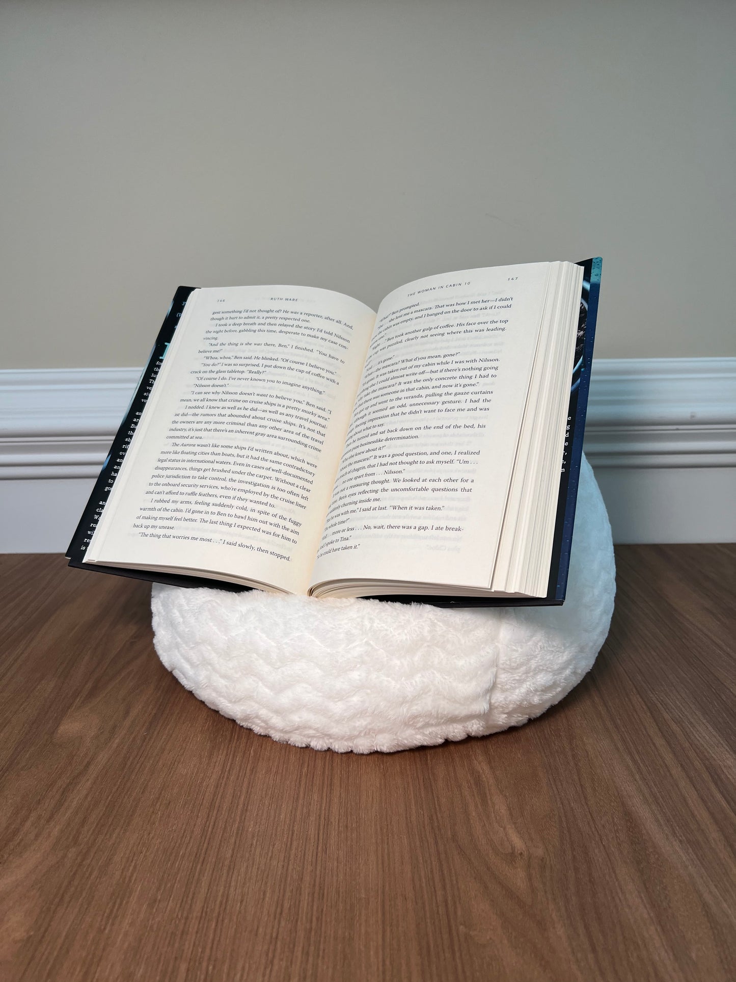 Winter White Plush Pouf