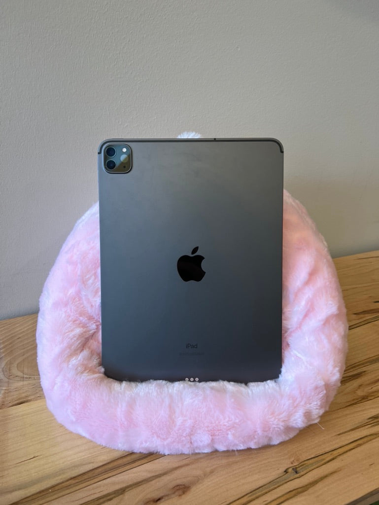 Pink Faux Fur Pouf