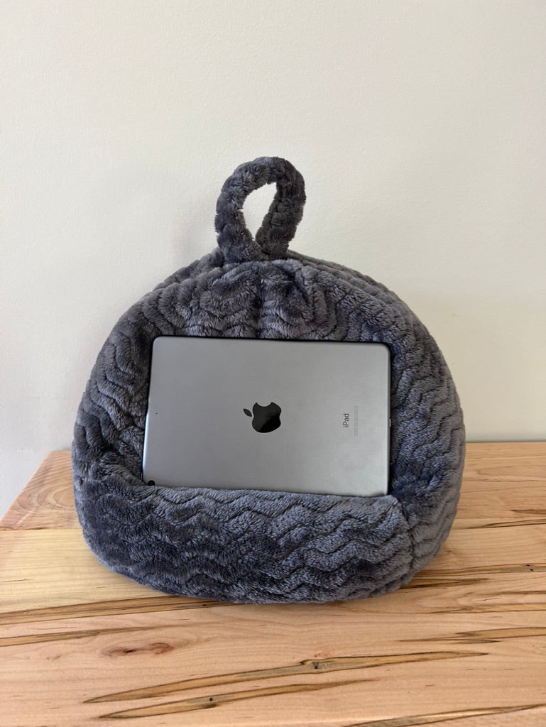 Dark Gray Plush Pouf