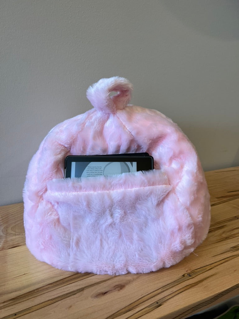 Pink Faux Fur Pouf